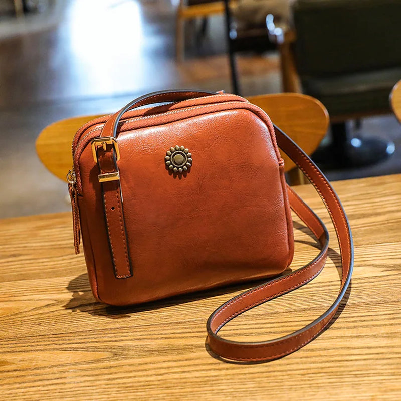 2024 Vintage-Inspired Women's Square Shoulder Bag - Designer Crossbody Handbag with Multiple Compartments