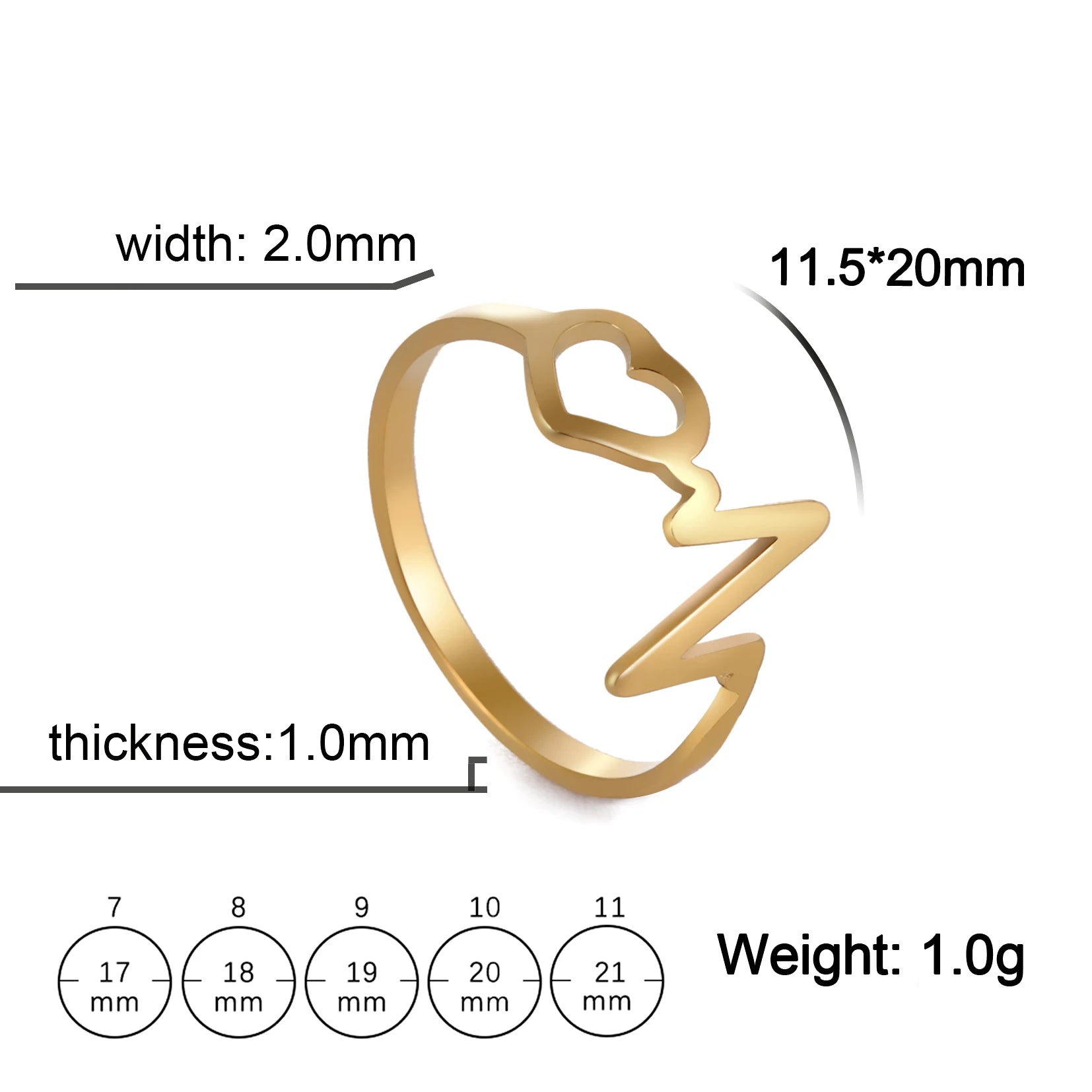Heartbeat Women's Stainless Steel Minimalist Heart Ring - Elegant Fashion Jewelry for Engagement and Wholesale Opportunities