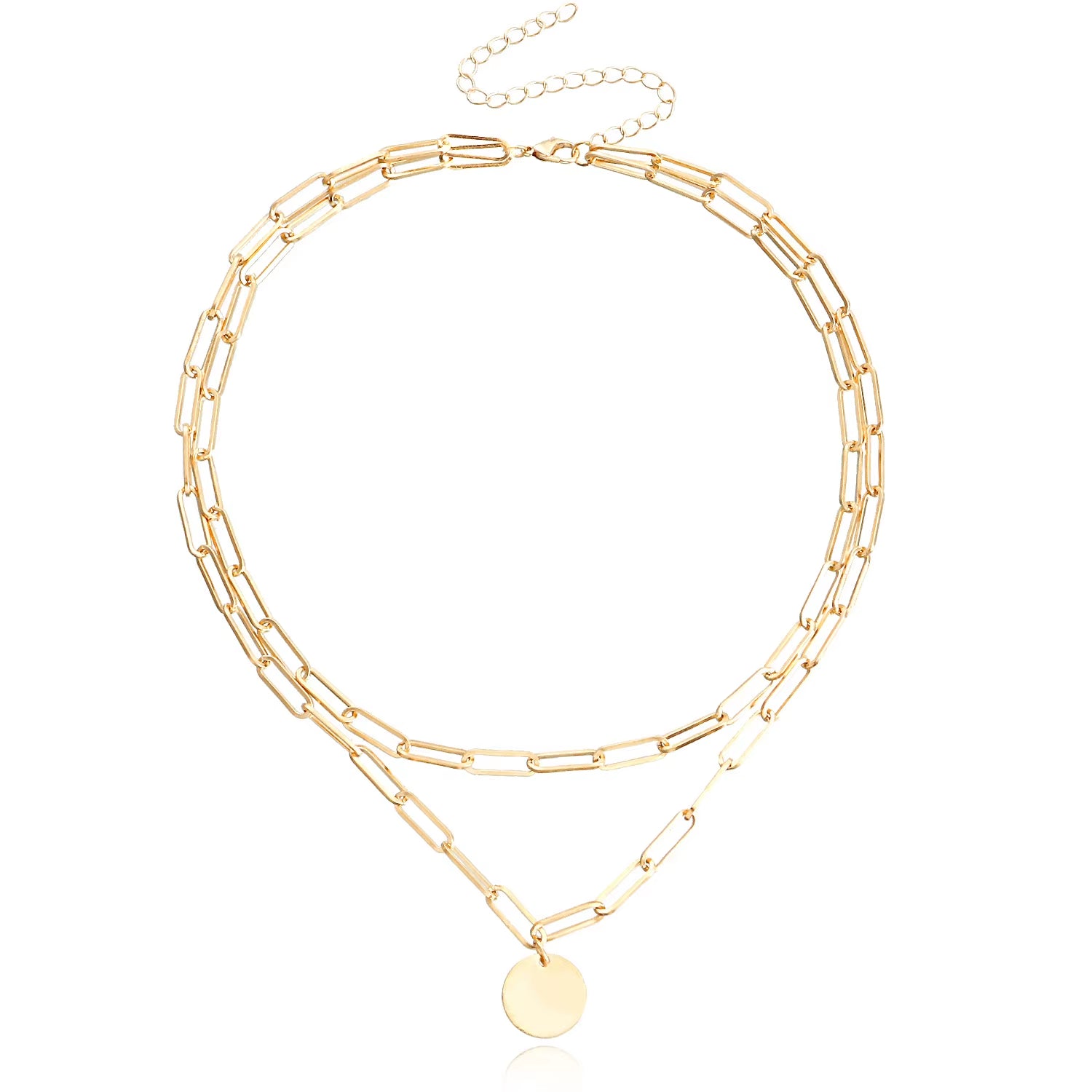 Vintage round Charm Layered Necklace Women'S Jewelry Layered Accessories for Girls Clothing Aesthetic Gifts Fashion Pendant 2022
