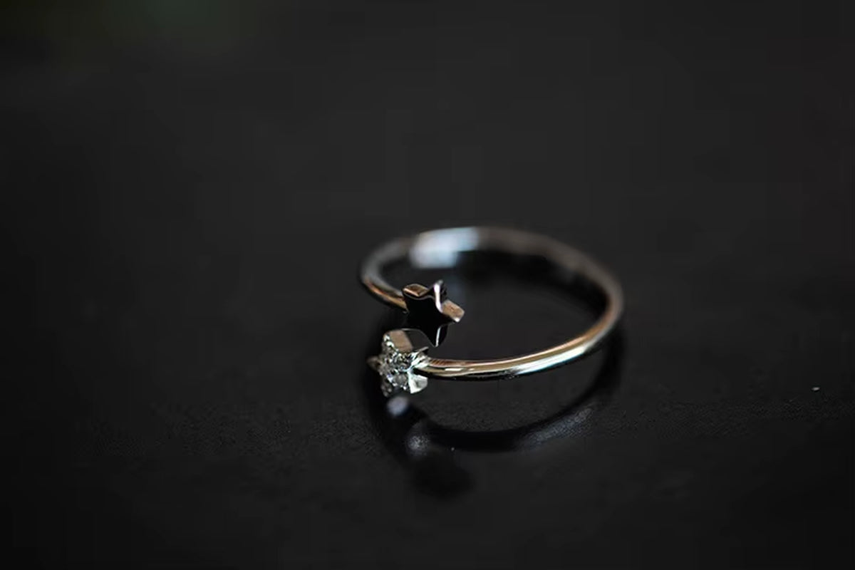 925 Sterling Silver Rings for Women Star Open Ring Hypoallergenic Sterling Silver Jewelry Gifts for Girls