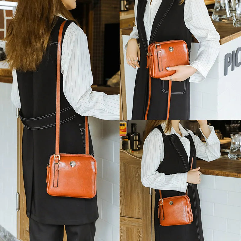 2024 Vintage-Inspired Women's Square Shoulder Bag - Designer Crossbody Handbag with Multiple Compartments
