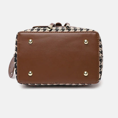 Stylish Houndstooth Backpack for Women - High Capacity Travel Bag for Girls