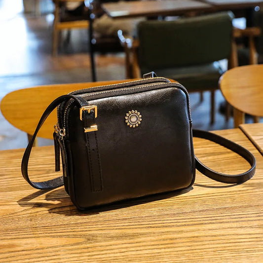 2024 Vintage-Inspired Women's Square Shoulder Bag - Designer Crossbody Handbag with Multiple Compartments