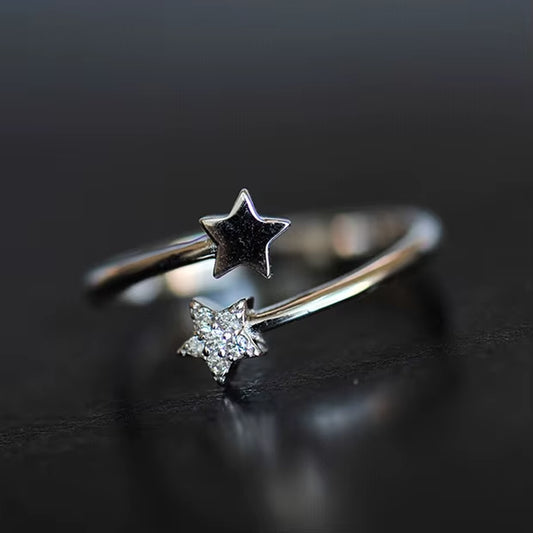 925 Sterling Silver Rings for Women Star Open Ring Hypoallergenic Sterling Silver Jewelry Gifts for Girls