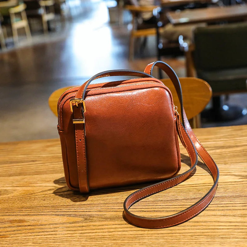 2024 Vintage-Inspired Women's Square Shoulder Bag - Designer Crossbody Handbag with Multiple Compartments